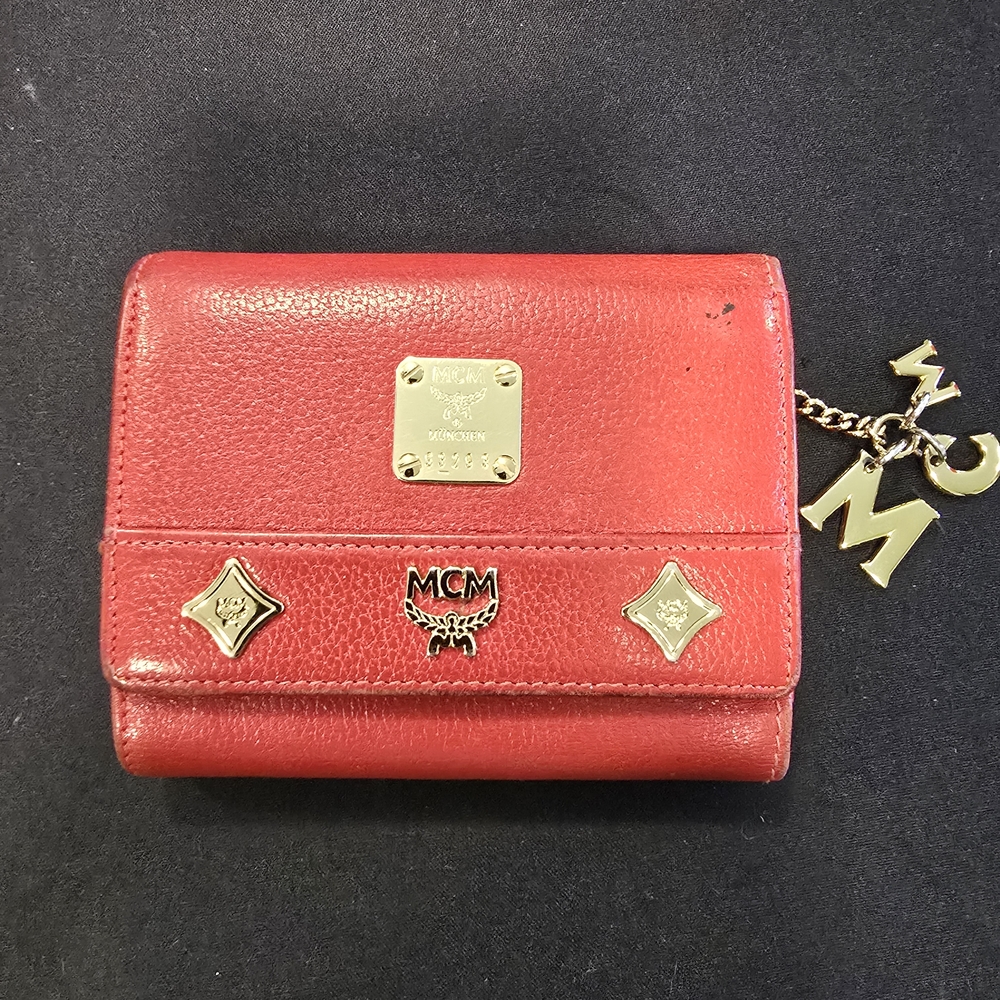 MCM Red Leather Wallet